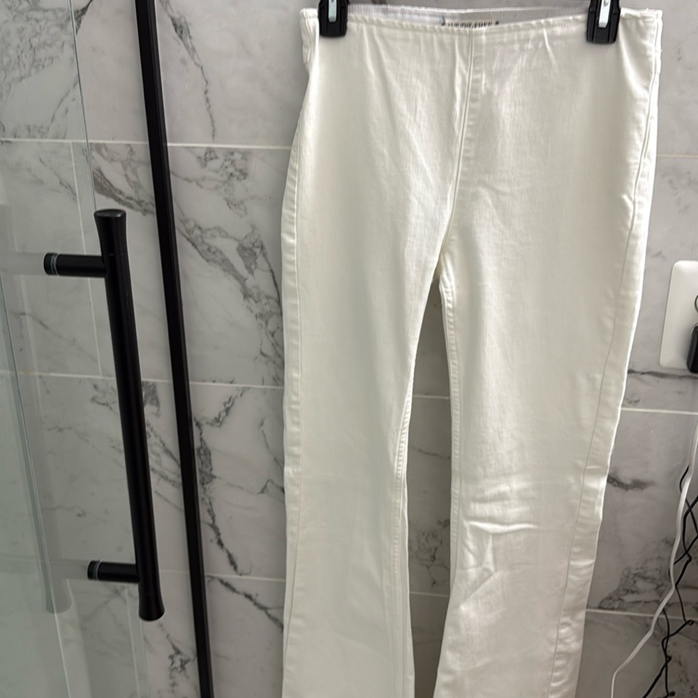 Free People white denim boot cut jeans